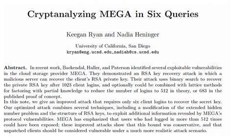 mega nz decryption key|Cracking MEGA  in Six Queries .